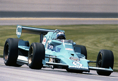 Bobby Unser in Fletcher Racing's Cobre Tire Lightning at the 1977 Indy 500.  Copyright Indianapolis Motor Speedway. Copyright permissions granted for non-commercial use by Indianapolis Motor Speedway.