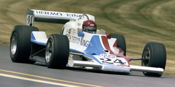 Tom Bigelow in the 1977 Watson during practice for the 1977 Indy 500.  Copyright Indianapolis Motor Speedway. Copyright permissions granted for non-commercial use by Indianapolis Motor Speedway.