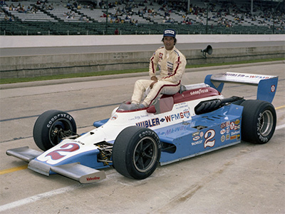 Bill Vukovich poses for his qualification picture in the Watson 78/80 at the 1980 Indy 500.  Copyright Indianapolis Motor Speedway. Copyright permissions granted for non-commercial use by Indianapolis Motor Speedway.