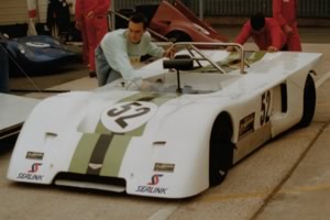 Alain Filhol's Chevron B19 in the Donington Park paddock in July 1990. Copyright Jeremy Jackson 2009. Used with permission.