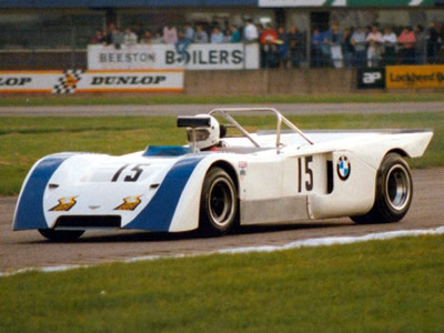 Richard Thwaites in his Chevron B19-BMW at Donington Park in September 1986. Copyright Jeremy Jackson 2009. Used with permission.