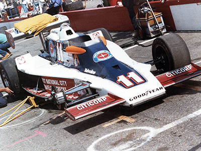 Roger McCluskey's Hopkins Lightning at Pocono in 1977. Copyright Jim Knerr 2020. Used with permission.
