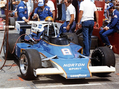 Tom Sneva's McLaren M24 at Pocono in 1977. Copyright Jim Knerr 2020. Used with permission.