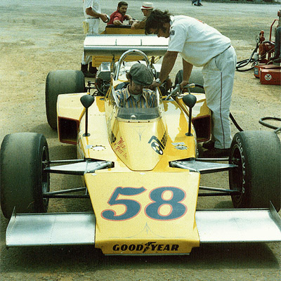 Eldon Rasmussen's RasCar at the 1975 Pocono 500. Copyright Jim Knerr 2020. Used with permission.