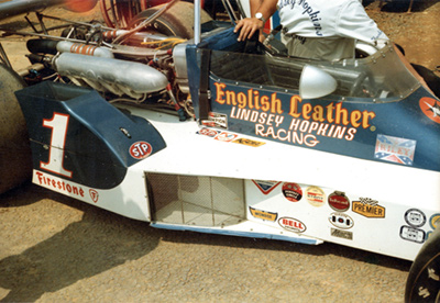 Lindsey Hopkins Racing's Riley Indycar at the 1974 Indy 500. Copyright Jim Knerr 2020. Used with permission.