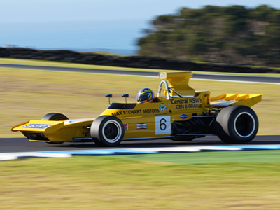 Max Pearson in his ex-Max Stewart Elfin MR5 at the Phillip Island Classic in 2018. Copyright Peter Knights 2021. Used with permission. Max Pearson in his ex-Max Stewart Elfin MR5 at the Phillip Island Classic in 2018. Copyright Peter Knights 2021. Used with permission.