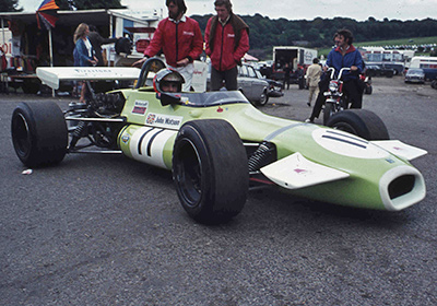 John Watson in his Formula 2 Brabham BT30/BT36 at Brands Hatch in August 1971. Copyright Peter Knights 2021. Used with permission. John Watson in his Formula 2 Brabham BT30/BT36 at Brands Hatch in August 1971. Copyright Peter Knights 2021. Used with permission.