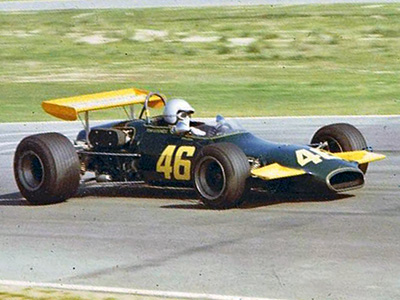 Tom Kornell in his Brabham BT29 at Riverside's Turn 6 in 1970. Copyright Thomas Kornell 2011. Used with permission.