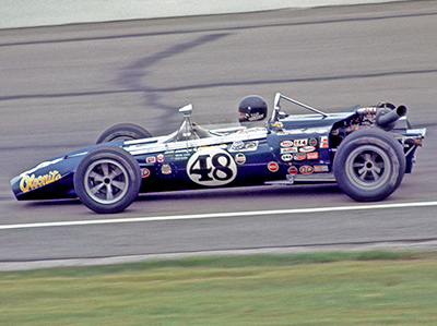 Dan Gurney at Indy in 1970 in the 1970 Eagle. Copyright Kenneth Lawrence 2010. Used with permission.