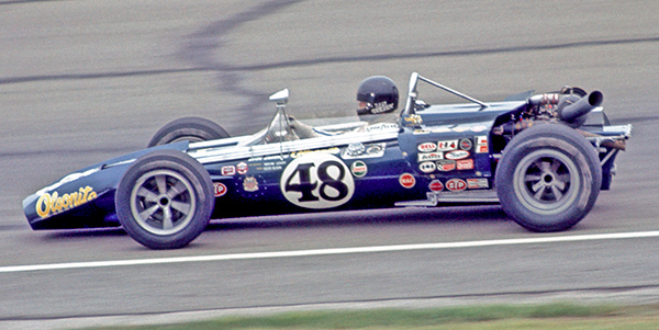 Dan Gurney at Indy in 1970 in the 1970 Eagle. Copyright Kenneth Lawrence 2010. Used with permission.