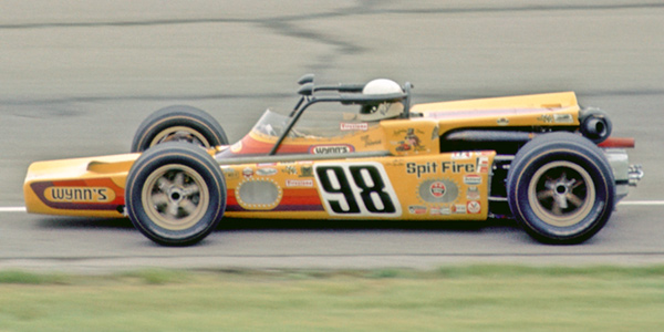 Billy Vukovich in the Wynns Wolverine-Offy during practice for the 1970 Indy 500. Copyright Kenneth Lawrence 2010. Used with permission.