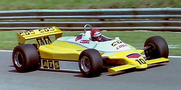 Eliseo Salazar in the ATS D5 at the 1982 British Grand Prix. Copyright Martin Lee 2017. Used with permission.
