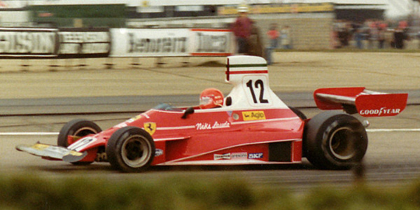 Niki Lauda started the winning run of the Ferrari 312T with this victory at the 1975 International Trophy. Copyright Martin Lee 2017. Used with permission.