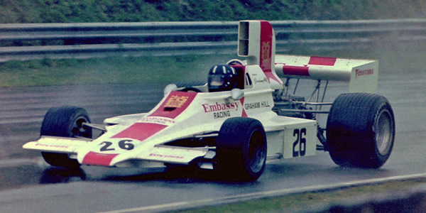 Graham Hill in Lola T370 chassis HU1 at the Brands Hatch Race of Champions in 1974. Copyright Martin Lee 2017. Used with permission.