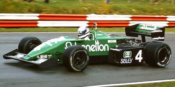 Danny Sullivan in the Benetton Tyrrell 011B in the Race of Champions at Brands Hatch in 1983. Copyright Martin Lee 2017. Used with permission. Danny Sullivan in the Benetton Tyrrell 011B in the Race of Champions at Brands Hatch in 1983. Copyright Martin Lee 2017. Used with permission.