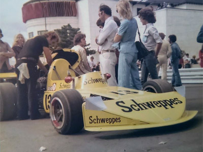 Gilles Villeneuve's March 74B at Trois-Rivières in 1974. Copyright Les Amis du GP 2020. Used with permission.