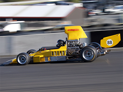 Tony Galbraith in his Lola T332 at Hampton Downs in March 2022. Copyright Jim Lester 2022. Used with permission.