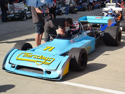 Simon Taylor in his Chevron B28 at Silverstone in July 2013. Copyright Keith Lewcock 2013. Used with permission.