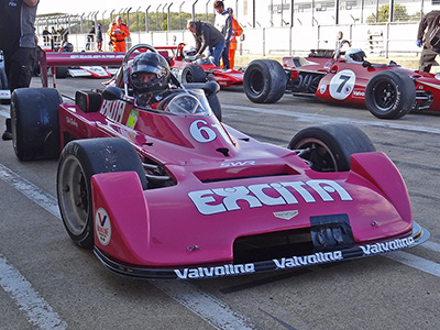 Steve Worrad in George Coghill's Chevron B45 at HSCC Oulton Park in October 2019. Copyright Keith Lewcock 2019. Used with permission.