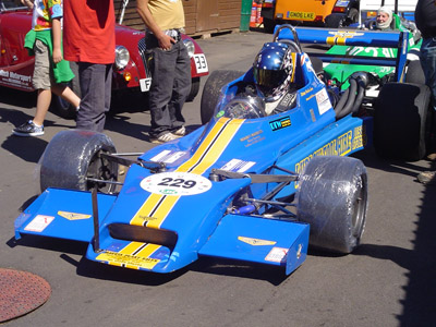 Martin Jones in the Rover-engined Chevron B48 at Shelsley Walsh in August 2011. Copyright Keith Lewcock 2011. Used with permission.