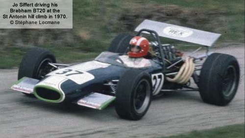 Jo Siffert driving his Brabham BT20 at St Antonin in 1970.  Copyright Stéphane Locmane 2011.  Used with permission.