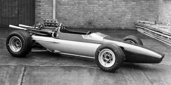 The prototype Lola T100 fitted with its BMW Apfelbeck engine at the Lola factory. Copyright Lola Heritage 2020. Used with permission.