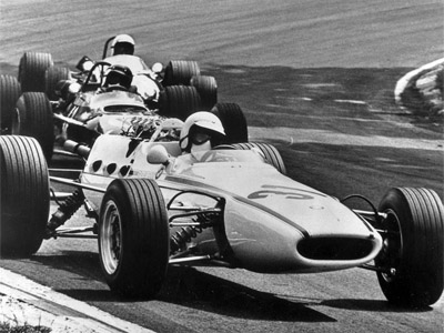 Hubert Hahne in the second of BMW's Lola T100s at Brands Hatch in August 1967. Copyright Lola Heritage 2020. Used with permission.