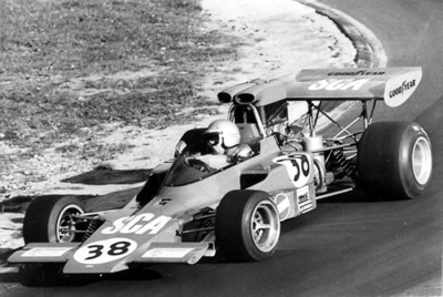 Frank Gardner giving the T330 its debut at Brands Hatch in October 1972. Copyright Lola Heritage 2007. Used with permission.