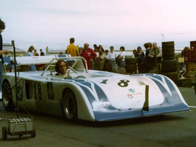 Dave Garnett in the Chevron B19-Alpina at Val Des Terres in 1979. Copyright Rupert Lowes 2009. Used with permission.