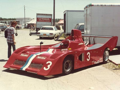 Geoff Brabham's VDS Lola T530 in the paddock at Watkins Glen in 1980. Copyright Shaun Lumley 2000. Used with permission.