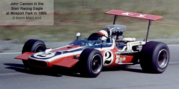 John Cannon in the Starr Racing McLaren M10A at Mosport Park in 1969. John Cannon in the Starr Racing McLaren M10A at Mosport Park in 1969. Copyright Norm MacLeod. Used with permission.