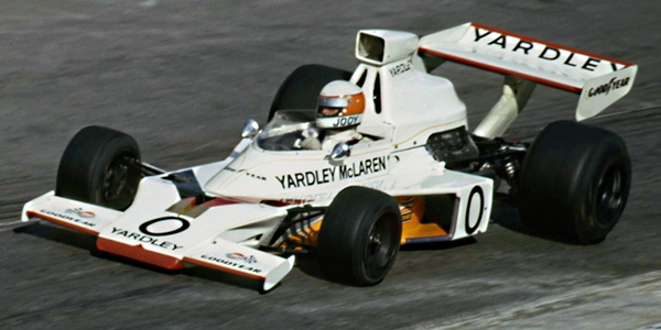 Jody Scheckter at the 1973 Canadian Grand Prix in the Yardley McLaren M23.  Copyright Richard Bunyan.  Used with permission.