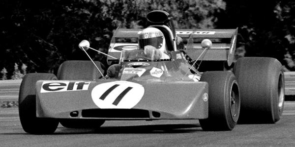 Jackie Stewart in Tyrrell 003 at the Canadian Grand Prix in September 1971.  Copyright Norm MacLeod.  Used with permission.