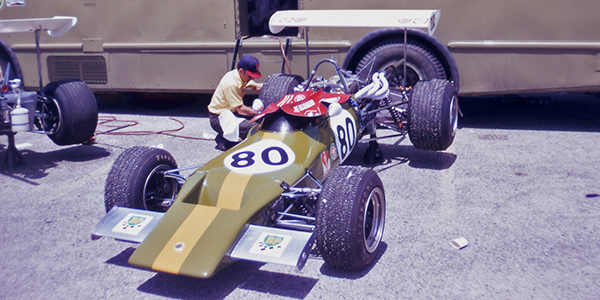 One of the Jim Russell school's brand new Lotus "69Bs" outside the team's transporter at Laguna Seca in June 1970. Copyright Mark Manroe 2006. Used with permission. One of the Jim Russell school's brand new Lotus "69Bs" outside the team's transporter at Laguna Seca in June 1970. Copyright Mark Manroe 2006. Used with permission.