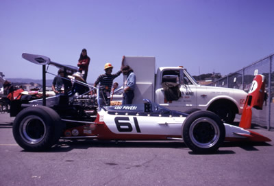 Lou Pavesi's modified McLaren M10A at Laguna Seca at the start of the 1970 season. Copyright Mark Manroe 2006. Used with permission. Lou Pavesi's modified McLaren M10A at Laguna Seca at the start of the 1970 season. Copyright Mark Manroe 2006. Used with permission.