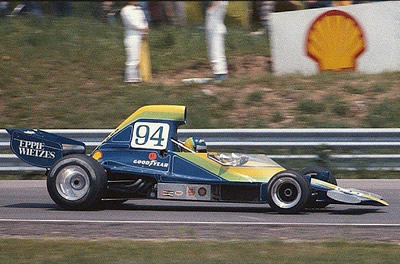 Eppie Wietzes in his Lola T400 at Mosport Park in June 1975. Copyright Don Markle 2007. Used with permission.