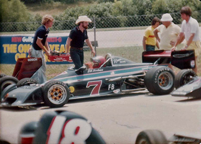 Bill Marlowe in his Chevron B34 at the 1978 SCCA Runoffs. Copyright Bill Marlowe 2022. Used with permission.