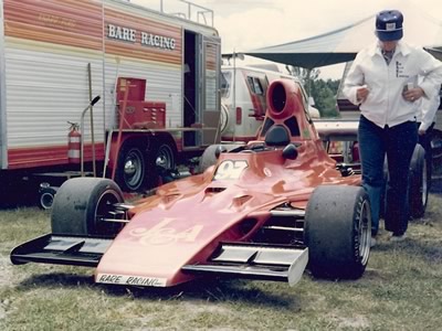 Bob Allen's Eagle 74A in the paddock at Portland in 1975 or 1976. Copyright Brent Martin 2011. Used with permission.