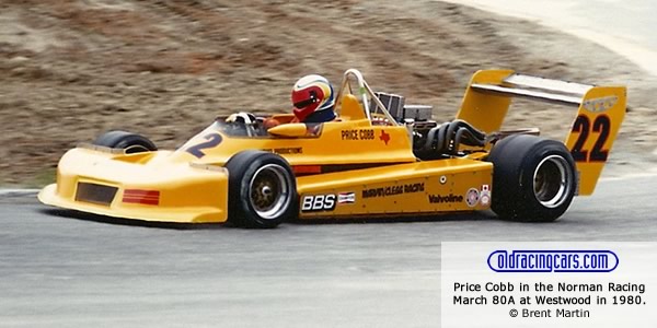 Price Cobb in the Norman Racing March 80A at Westwood in 1980. Copyright Brent Martin 2011. Used with permission.. Used with permission. Price Cobb in the Norman Racing March 80A at Westwood in 1989. Copyright Brent Martin 2011. Used with permission.