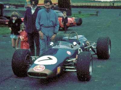 Patsy McGarrity with his Brabham BT18-twin cam at Kirkistown in Apr 1970. Copyright Julian Massey 2016. Used with permission. Patsy McGarrity with his Brabham BT18-twin cam at Kirkistown in Apr 1970. Copyright Julian Massey 2016. Used with permission.