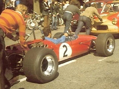 Maurice Ogier in his Brabham BT23C in Guernsey in August 1971. Copyright Marc Maubec 2025. Used with permission.