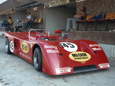 Ray Bellm's immaculate Chevron B19 waiting in the Donington Park pitlane one sunny day, probably at the Thundersports race 14 Aug 1983. Copyright Kevin McLurg 2009 . Used with permission.