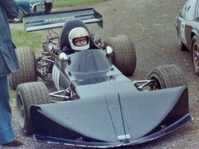 Key Ayers in his March "742X" in the paddock at Oulton Park, probably in April 1978. Copyright David McQueen Johnston 2020. Used with permission.