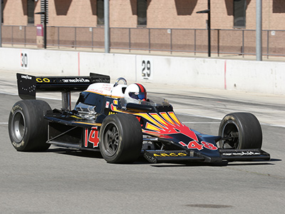 David Morrison in his Indy Lightning at VARA's Route 66 Formula Festival at Fontana Speedway in March 2007. Copyright David S. Morrison 2023. Used with permission.