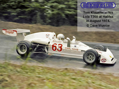 Tom Klausler in his Lola T360 at Atlantic Motorsport Park, Halifax, in August 1974. Copyright Dave Munroe 2021. Used with permission. Tom Klausler in his Lola T360 at Atlantic Motorsport Park, Halifax, in August 1974. Copyright Dave Munroe 2021. Used with permission.
