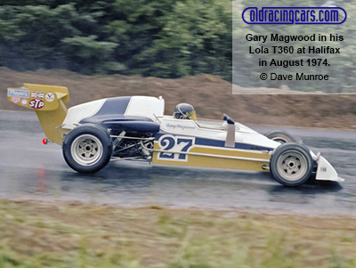 Gary Magwood in his Lola T360 at Atlantic Motorsport Park, Halifax, in August 1974. Copyright Dave Munroe 2021. Used with permission.