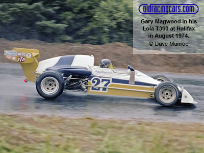 Gary Magwood in his Lola T360 at Atlantic Motorsport Park, Halifax, in August 1974. Copyright Dave Munroe 2021. Used with permission. Gary Magwood in his Lola T360 at Atlantic Motorsport Park, Halifax, in August 1974. Copyright Dave Munroe 2021. Used with permission.