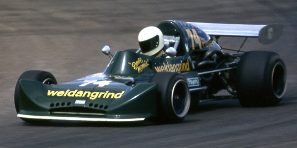Dave Morris in his very new and completely standard March 74B at Edmonton in 1974. Note the similarities to the 73B but the pronounced splitter, fully enclosed rollhoop, and higher engine cover. Copyright owned by the Northern Alberta Sports Car Club 2019. Used with permission.