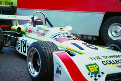 Richard Morgan's Wheatcroft Racing Chevron B29 at Brands Hatch in March 1975. Copyright John Nemy Jr 2020. Used with permission.