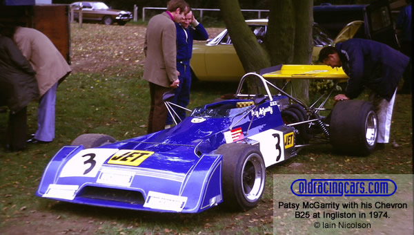 Patsy McGarrity with his Chevron B25 at Ingliston in 1974. Copyright Iain Nicolson 2018.  Used with permission.